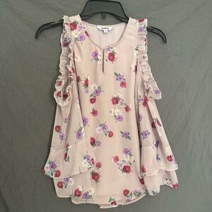 Express small cold shoulder floral top